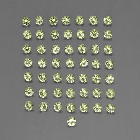 Gemas de peridoto verde natural de  ct, corte redondo, VVS-VS