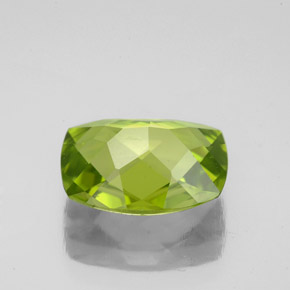Peridoto verde natural de 3,48 ct, corte cojín, VS-SI