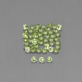 Gemas de peridoto verde natural de  ct, corte redondo, VVS-VS