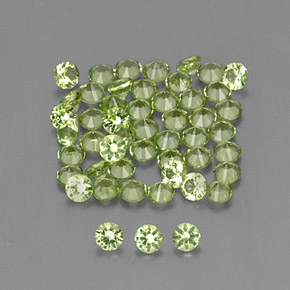 Gemas de peridoto verde natural de  ct, corte redondo, VVS-VS