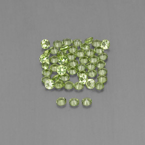 Gemas de peridoto verde natural de  ct, corte redondo, VVS-VS