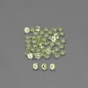Gemas de peridoto verde natural de  ct, corte redondo, VVS-VS