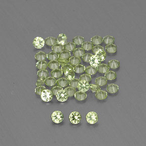Gemas de peridoto verde natural de  ct, corte redondo, VVS-VS