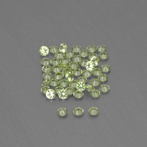 Gemas de peridoto verde natural de  ct, corte redondo, VVS-VS