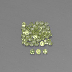 Gemas de peridoto verde natural de  ct, corte redondo, VVS-VS