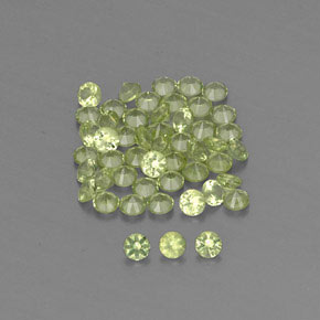 Gemas de peridoto verde natural de  ct, corte redondo, VVS-VS