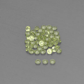 Gemas de peridoto verde natural de  ct, corte redondo, VVS-VS