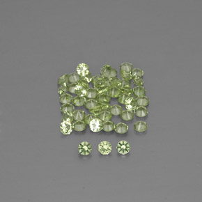 Gemas de peridoto verde natural de  ct, corte redondo, VVS-VS