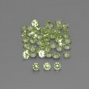 Gemas de peridoto verde natural de  ct, corte redondo, VVS-VS