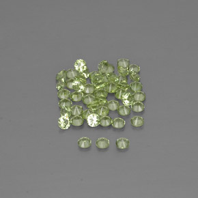 Gemas de peridoto verde natural de  ct, corte redondo, VVS-VS