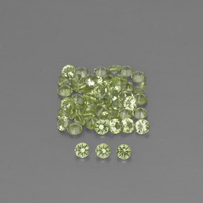Gemas de peridoto verde natural de 1,46 ct, corte redondo, VVS-VS