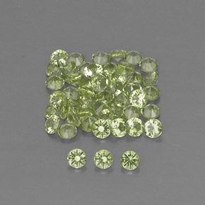 Gemas de peridoto verde natural de 1,46 ct, corte redondo, VVS-VS