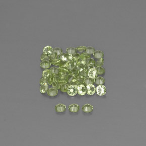 Gemas de peridoto verde natural de 1,46 ct, corte redondo, VVS-VS