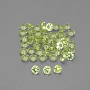 Gemas de peridoto verde natural de  ct, corte redondo, VVS-VS