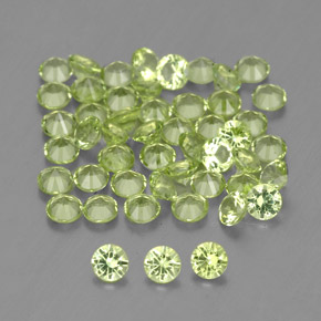 Gemas de peridoto verde natural de  ct, corte redondo, VVS-VS