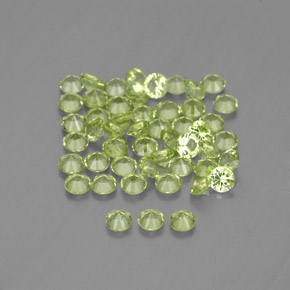 Gemas de peridoto verde natural de  ct, corte redondo, VVS-VS