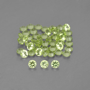 Gemas de peridoto verde natural de  ct, corte redondo, VVS-VS