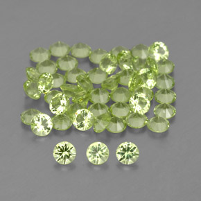 Gemas de peridoto verde natural de  ct, corte redondo, VVS-VS