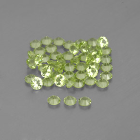 Gemas de peridoto verde natural de  ct, corte redondo, VVS-VS