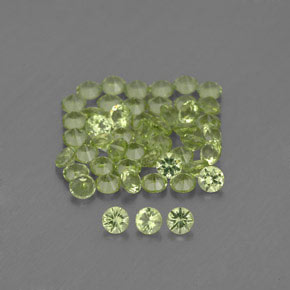 Gemas de peridoto verde natural de  ct, corte redondo, VVS-VS