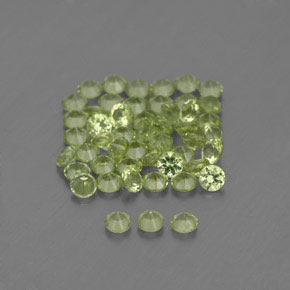 Gemas de peridoto verde natural de  ct, corte redondo, VVS-VS