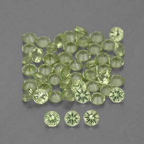 Gemas de peridoto verde natural de 1,48 ct, corte redondo, VVS-VS