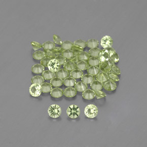 Gemas de peridoto verde natural de  ct, corte redondo, VVS-VS