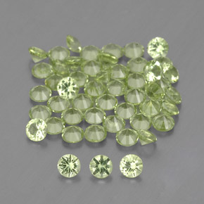 Gemas de peridoto verde natural de  ct, corte redondo, VVS-VS