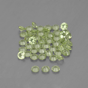 Gemas de peridoto verde natural de  ct, corte redondo, VVS-VS