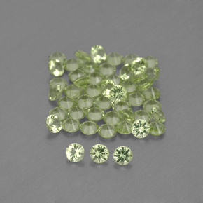 Gemas de peridoto verde natural de  ct, corte redondo, VVS-VS