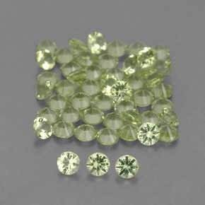 Gemas de peridoto verde natural de  ct, corte redondo, VVS-VS