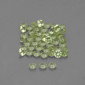 Gemas de peridoto verde natural de  ct, corte redondo, VVS-VS