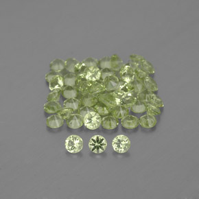 Gemas de peridoto verde natural de  ct, corte redondo, VVS-VS
