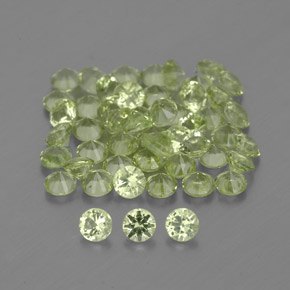 Gemas de peridoto verde natural de  ct, corte redondo, VVS-VS
