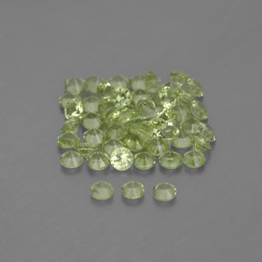 Gemas de peridoto verde natural de  ct, corte redondo, VVS-VS