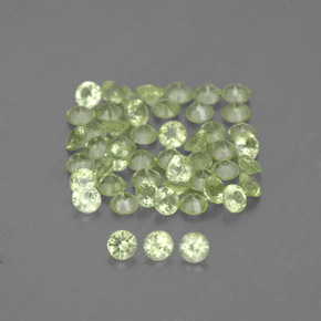 Gemas de peridoto verde natural de  ct, corte redondo, VVS-VS