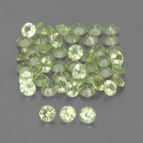 Gemas de peridoto verde natural de  ct, corte redondo, VVS-VS
