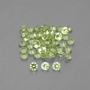 Gemas de peridoto verde natural de  ct, corte redondo, VVS-VS