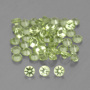 Gemas de peridoto verde natural de  ct, corte redondo, VVS-VS