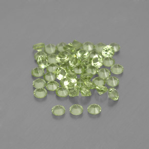 Gemas de peridoto verde natural de  ct, corte redondo, VVS-VS