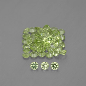 Gemas de peridoto verde natural de 1,48 ct, corte redondo, VVS-VS