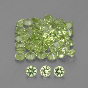 Gemas de peridoto verde natural de 1,48 ct, corte redondo, VVS-VS