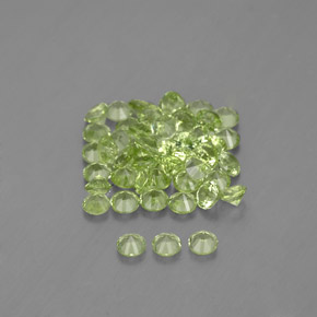 Gemas de peridoto verde natural de 1,48 ct, corte redondo, VVS-VS