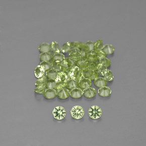 Gemas de peridoto verde natural de  ct, corte redondo, VVS-VS