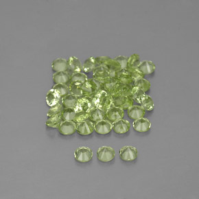 Gemas de peridoto verde natural de  ct, corte redondo, VVS-VS