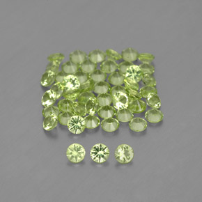 Gemas de peridoto verde natural de  ct, corte redondo, VVS-VS