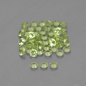 Gemas de peridoto verde natural de  ct, corte redondo, VVS-VS