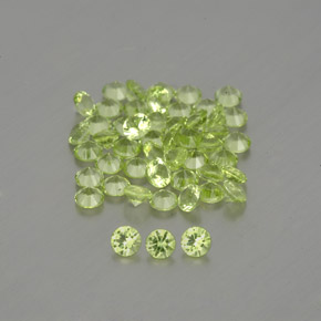 Gemas de peridoto verde natural de  ct, corte redondo, VVS-VS