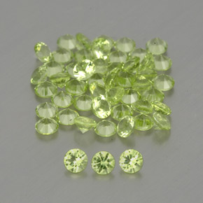 Gemas de peridoto verde natural de  ct, corte redondo, VVS-VS