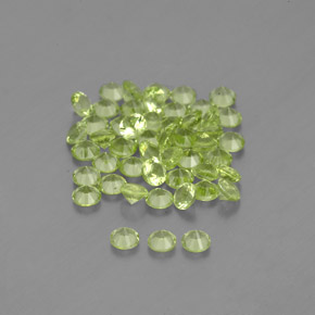 Gemas de peridoto verde natural de  ct, corte redondo, VVS-VS
